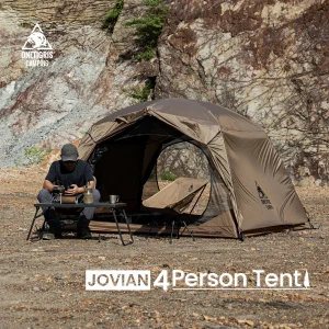 4-Person Dome Tent with Waterproof Floor Mat