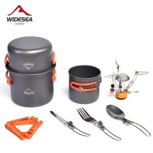 Portable Camping Cookware Set with Stove & Utensils