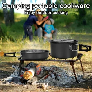 Camping Cooking Set with Teapot for 2–3 People