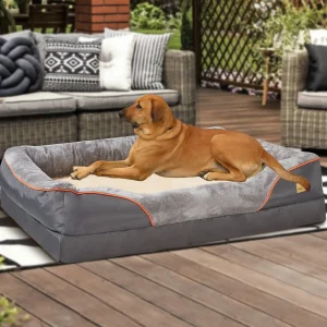 Orthopedic Dog Bed with Cotton-Padded Bolster